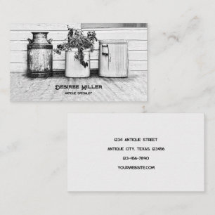 ヴィンテージアンティークショップブラックアンドホワイトカントリージャグ 名刺