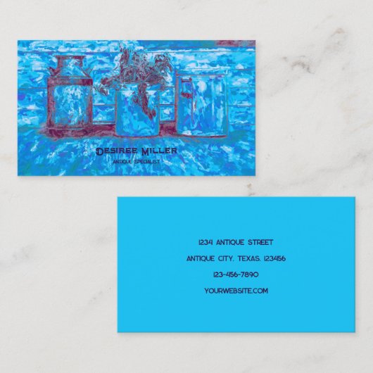 ヴィンテージアンティークショップブルーアートジ素朴ューズ 名刺 (正面/裏面)