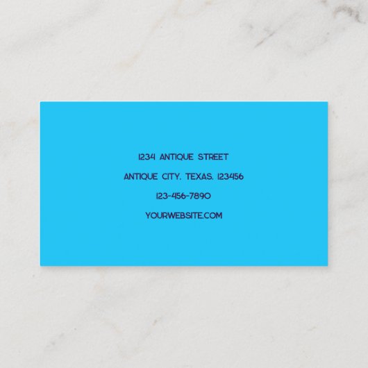 ヴィンテージアンティークショップブルーアートジ素朴ューズ 名刺 (裏面)