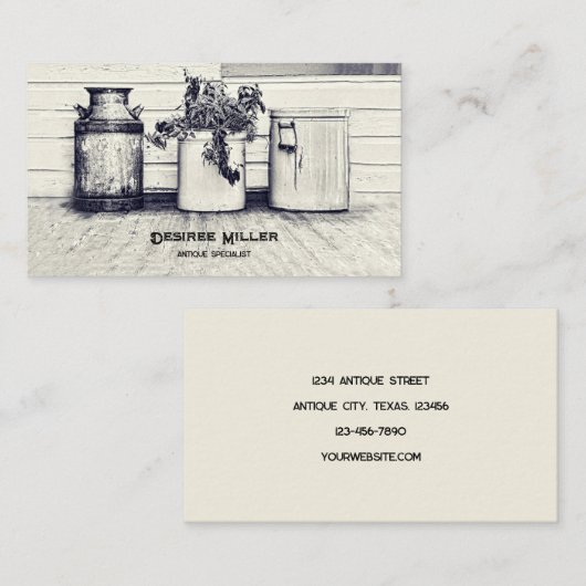 ヴィンテージアンティークショップ素朴カントリージャグ 名刺 (正面/裏面)