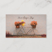 ヴィンテージアンティークショッ素朴プカントリーフローラ自転車 名刺 (正面)