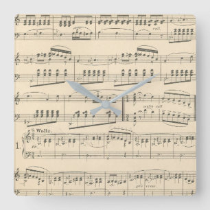 ヴィンテージアンティークシート音楽壁時計 スクエア壁時計