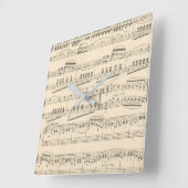 ヴィンテージアンティークシート音楽壁時計 スクエア壁時計 (傾斜)