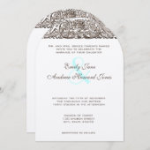 ヴィンテージアンティークスクロール作業結婚式招待状 招待状 (正面/裏面)