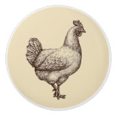 ヴィンテージアンティークスタイルカントリーファームチキンヘン セラミックノブ (正面)