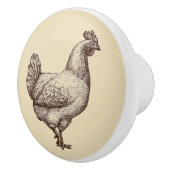 ヴィンテージアンティークスタイルカントリーファームチキンヘン セラミックノブ (右)