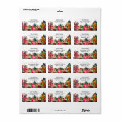 ヴィンテージアンティークスタイルフローラ差出人住所ラベル ラベル (フルシート)