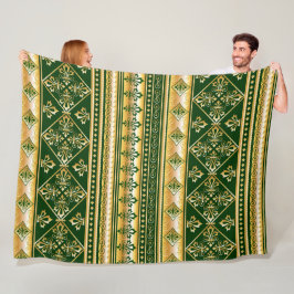 ヴィンテージアンティークスタイル – シームレスパターン1 フリースブランケット