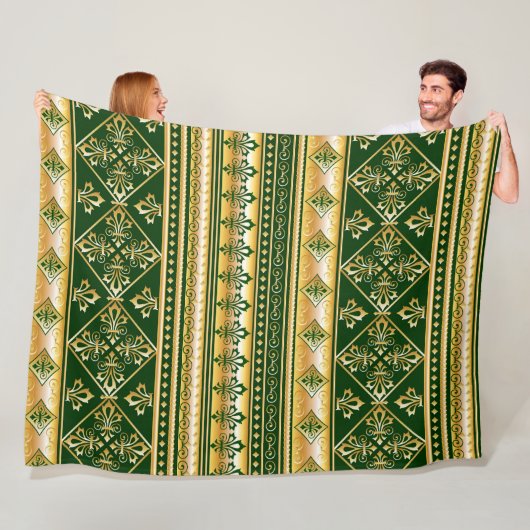 ヴィンテージアンティークスタイル – シームレスパターン1 フリースブランケット (インサイチュ)