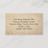 ヴィンテージアンティークストアテーブル初期の 名刺 (裏面)