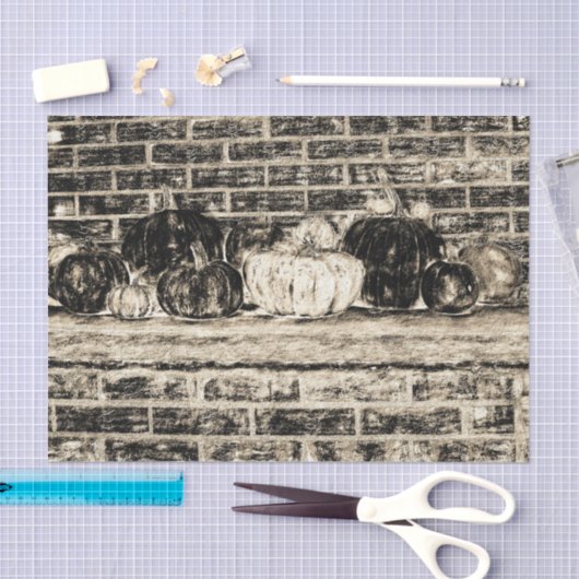 ヴィンテージアンティークセピアオータムカボキンズブリック 薄葉紙 (クラフト)