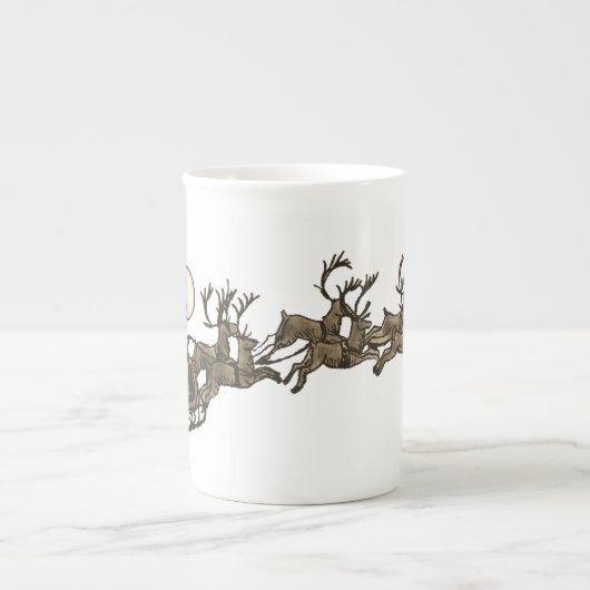 ヴィンテージアンティークセピアサンタスリートインディアス ボーンチャイナマグカップ (正面)