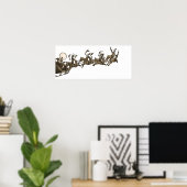 ヴィンテージアンティークセピアサンタスリートインディアス ポスター (ホームオフィス)