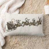 ヴィンテージアンティークセピアサンタスレイトナカイズ ランバークッション (ブランケット)