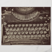 ヴィンテージアンティークセピアトーンタイプライターデカップージ (正面)