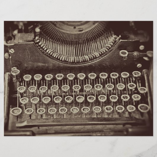 ヴィンテージアンティークセピアトーンタイプライターデカップージ (正面)