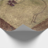 ヴィンテージアンティークセピアブラウンフローラ古いテクスチャ ラッピングペーパー (角)