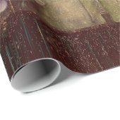 ヴィンテージアンティークセピアブラウンフローラ古いテクスチャ ラッピングペーパー (ロールコーナー)