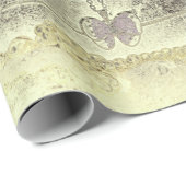 ヴィンテージアンティークセピアベージュブラックシートミュージック ラッピングペーパー (ロールコーナー)