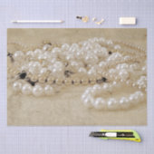 ヴィンテージアンティークセピア茶白真珠テクスチャ 薄葉紙 (クラフト)