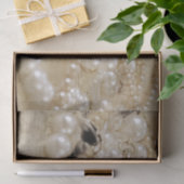 ヴィンテージアンティークセピア茶白真珠テクスチャ 薄葉紙 (ギフト)