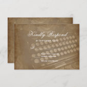 ヴィンテージアンティークタイプライターの結婚出欠確認カード 出欠カード (正面/裏面)