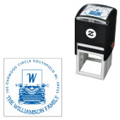 ヴィンテージアンティークタイプライターモノグラム&アドレス セルフインキングスタンプ (インサイチュ)