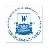 ヴィンテージアンティークタイプライターモノグラム&アドレス セルフインキングスタンプ (デザイン)