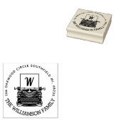 ヴィンテージアンティークタイプライターモノグラム&アドレス ラバースタンプ (押印)