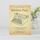 ヴィンテージアンティークタイプライター誕生日パーティー 招待状 (スタンド正面)