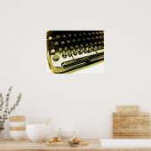 ヴィンテージアンティークタイプライター鍵ポスター ポスター (キッチン)