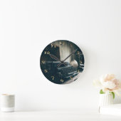 ヴィンテージアンティークタイプライター ラウンド壁時計 (ホーム)