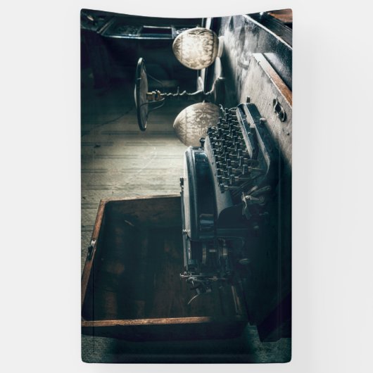 ヴィンテージアンティークタイプライター 横断幕 (縦)