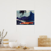 ヴィンテージアンティークダッジモーターボートライカミングシー ポスター (キッチン)