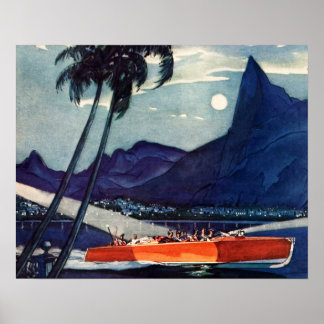 ヴィンテージアンティークダッジモーターボートライカミングシー ポスター