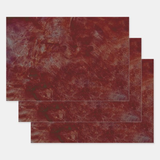 ヴィンテージアンティークダークブラウンテクスチャドカッパージ ラッピングペーパーシート (セット)