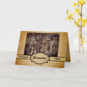 ヴィンテージアンティークツールウッドワーキング誕生日 カード (黄色い花)