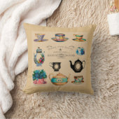 ヴィンテージアンティークティーカップフローラ クッション (ブランケット)