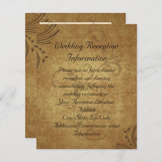 ヴィンテージアンティークティーステインスワール披露宴マップ (正面/裏面)