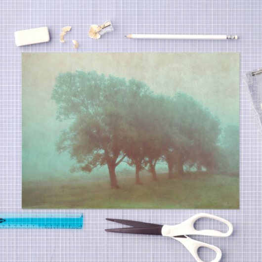 ヴィンテージアンティークティール（緑がかった色）テクスチャ景観分離 薄葉紙 (クラフト)