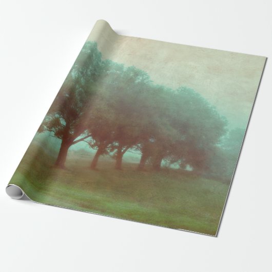 ヴィンテージアンティークティール(緑がかった色)テクスチャ横方向デコパージ ラッピングペーパー (アンロールド)
