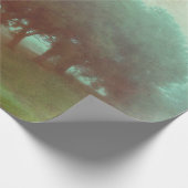 ヴィンテージアンティークティール(緑がかった色)テクスチャ横方向デコパージ ラッピングペーパー (角)