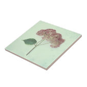 ヴィンテージアンティークティール(緑がかった色)ピンクアジランジアカントリーフローラ タイル (側面)