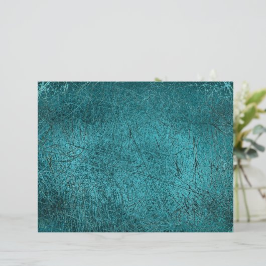 ヴィンテージアンティークテクスチャティール（緑がかった色）ターコイズスクラッチ (スタンド正面)