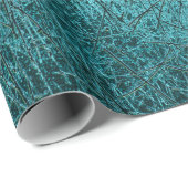 ヴィンテージアンティークテクスチャティール（緑がかった色）ターコイズスクラッチ ラッピングペーパー (ロールコーナー)