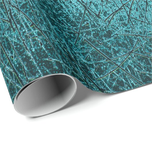 ヴィンテージアンティークテクスチャティール(緑がかった色)ターコイズスクラッチ ラッピングペーパー (ロールコーナー)