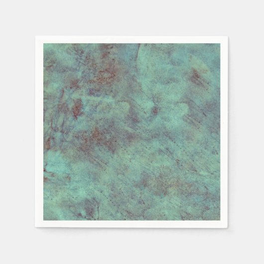 ヴィンテージアンティークテクスチャティール（緑がかった色）茶色の切り離し スタンダードカクテルナプキン (正面)