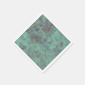 ヴィンテージアンティークテクスチャティール（緑がかった色）茶色の切り離し スタンダードカクテルナプキン (角)