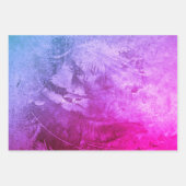 ヴィンテージアンティークテクスチャピンクパープルデクページ ラッピングペーパーシート (正面2)