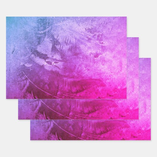ヴィンテージアンティークテクスチャピンクパープルデクページ ラッピングペーパーシート (セット)